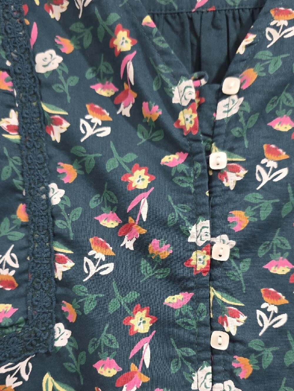 DownEast Dark Green Floral Midi Dress with Ruffle Hem - Picture 3 of 5